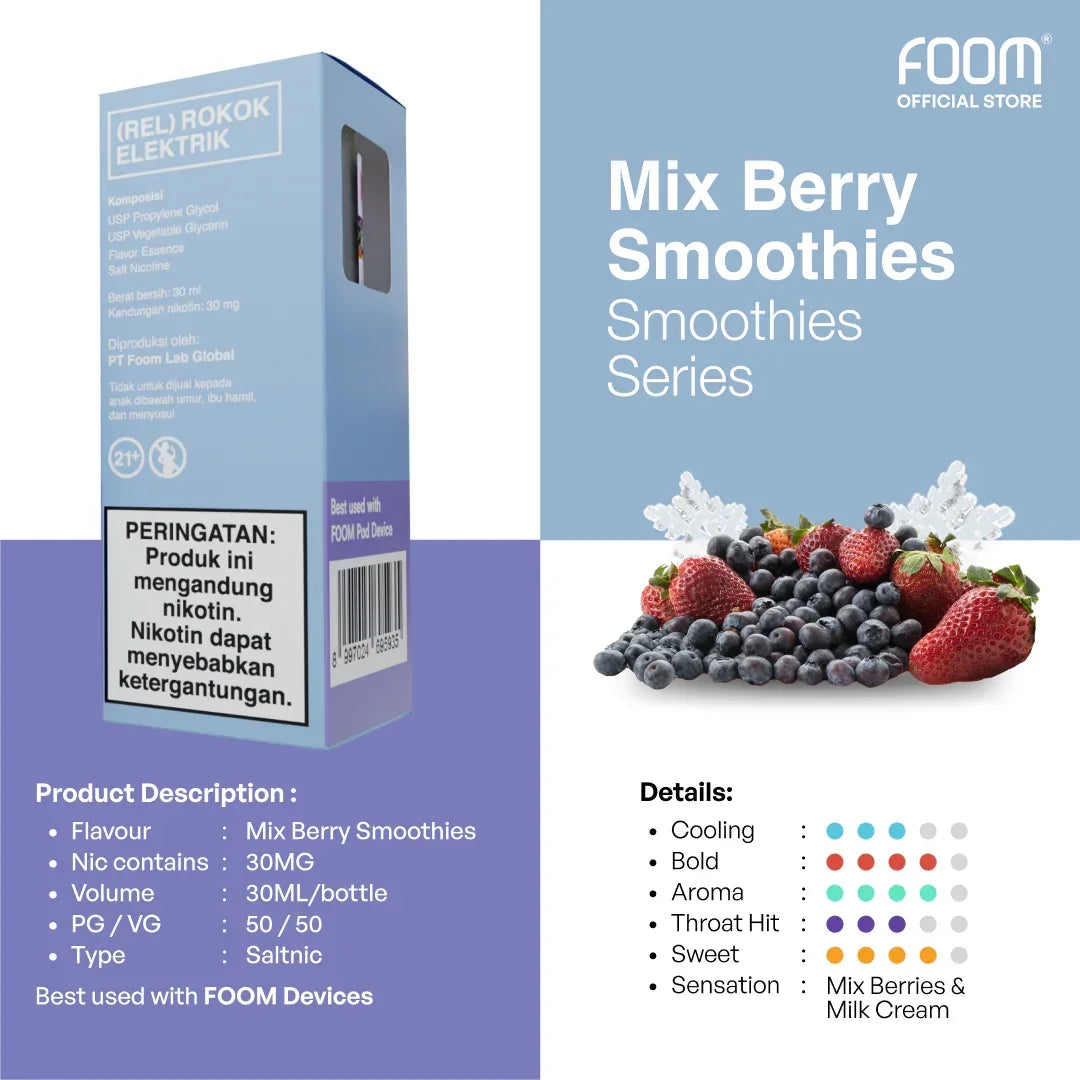 FOOM Liquid Vape Salt Nic Enak dan Pods Vape Terbaik | 8997024695935-mix_berry_smoothiespng