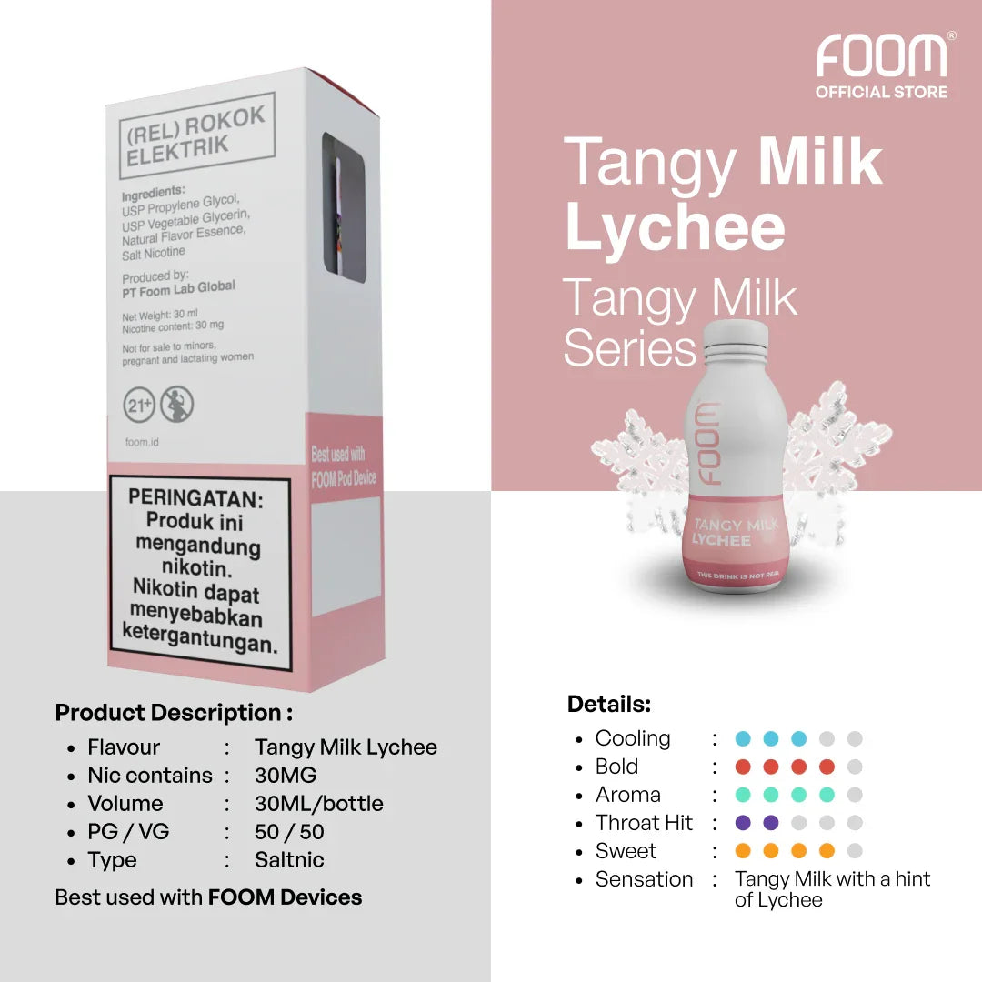 FOOM Liquid Vape Salt Nic Enak dan Pods Vape Terbaik | 8997024696420-tangy_lychee-2