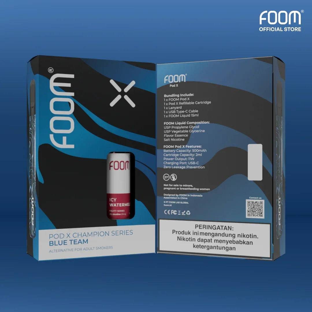 FOOM Liquid Vape Salt Nic Enak dan Pods Vape Terbaik | FOOM_Pod_X_BLUE_CHAMPION_SERIES_-_BOX_1