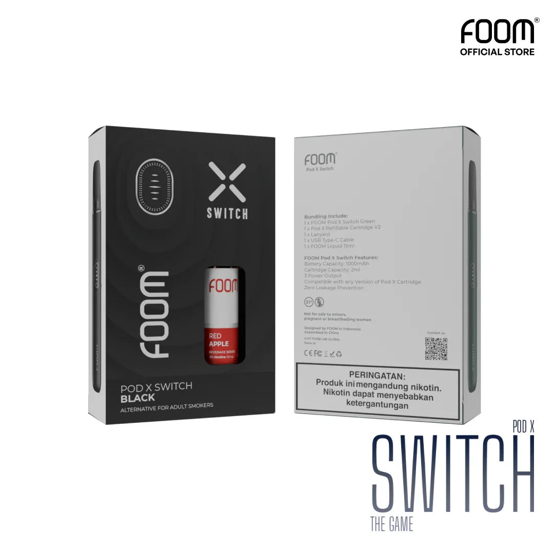 FOOM Liquid Vape Salt Nic Enak dan Pods Vape Terbaik | FOOM_X_SWITCH_-_BLACK-4