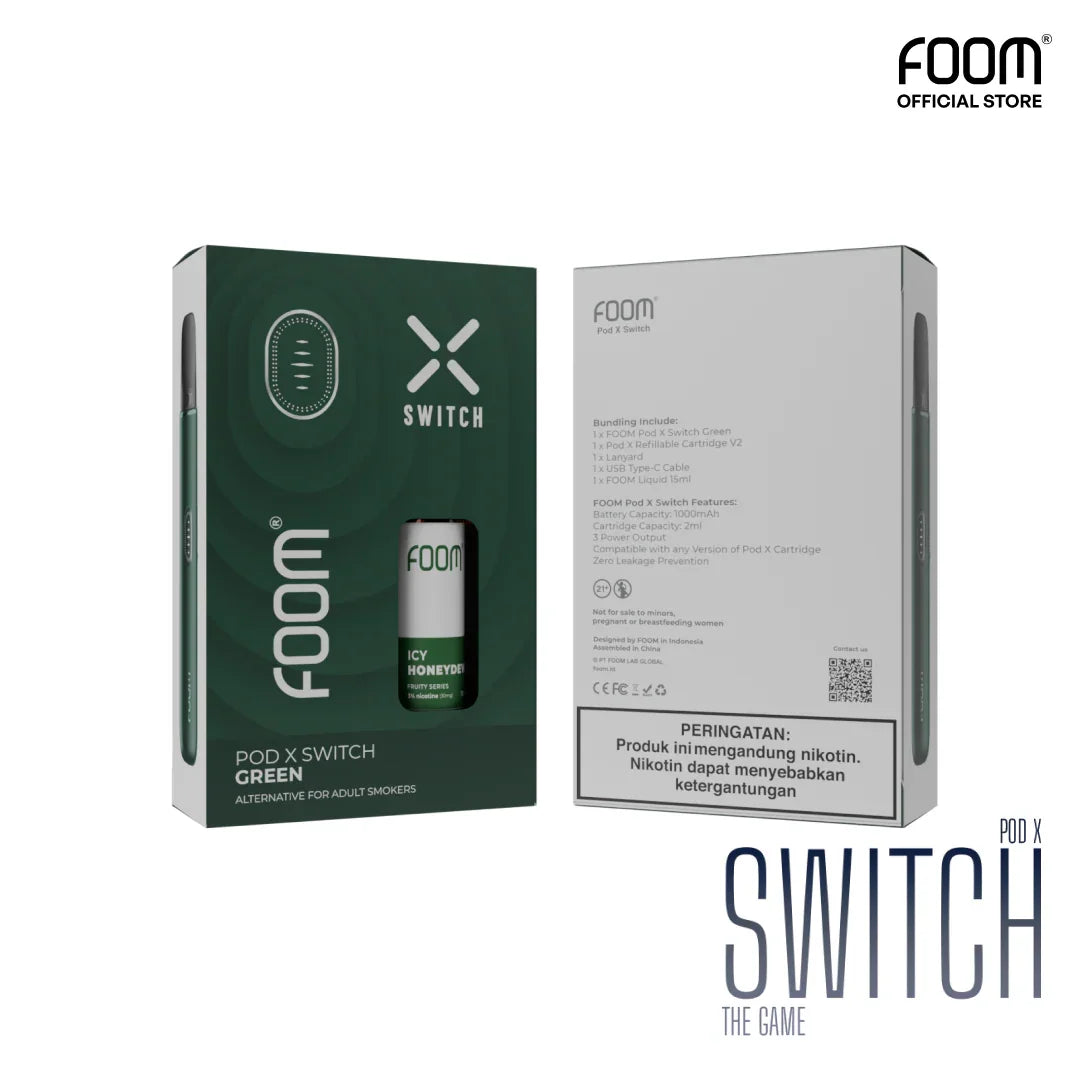 FOOM Liquid Vape Salt Nic Enak dan Pods Vape Terbaik | FOOM_X_SWITCH_-_GREEN-2