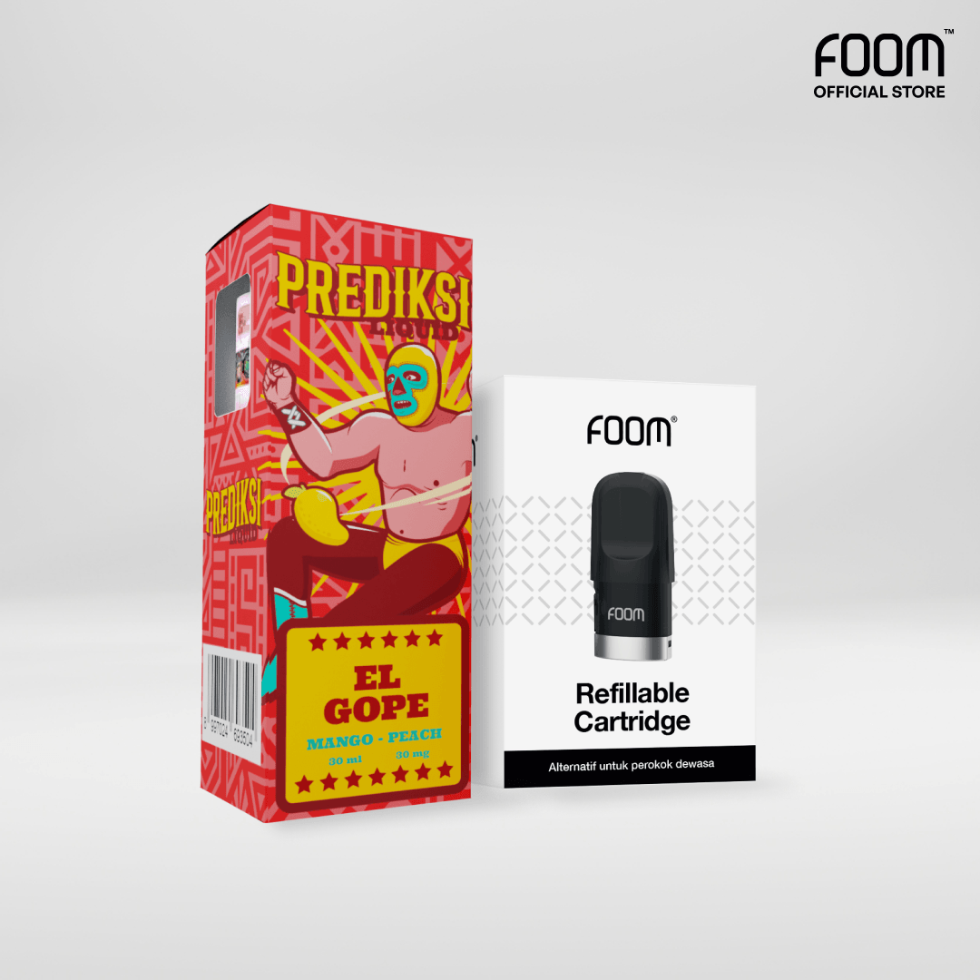 Paket Bulanan FOOM Cartridge + Liquid BW & Prediksi Series | Liquid Vape Salt Nic Enak dan Pods Vape Terbaik - FOOM