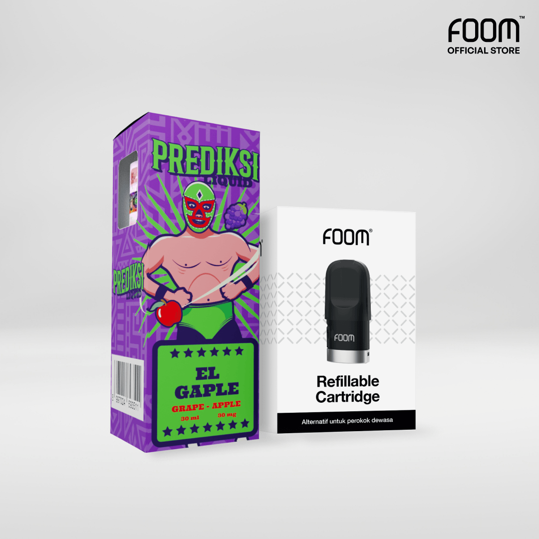Paket Bulanan FOOM Cartridge + Liquid BW & Prediksi Series | Liquid Vape Salt Nic Enak dan Pods Vape Terbaik - FOOM