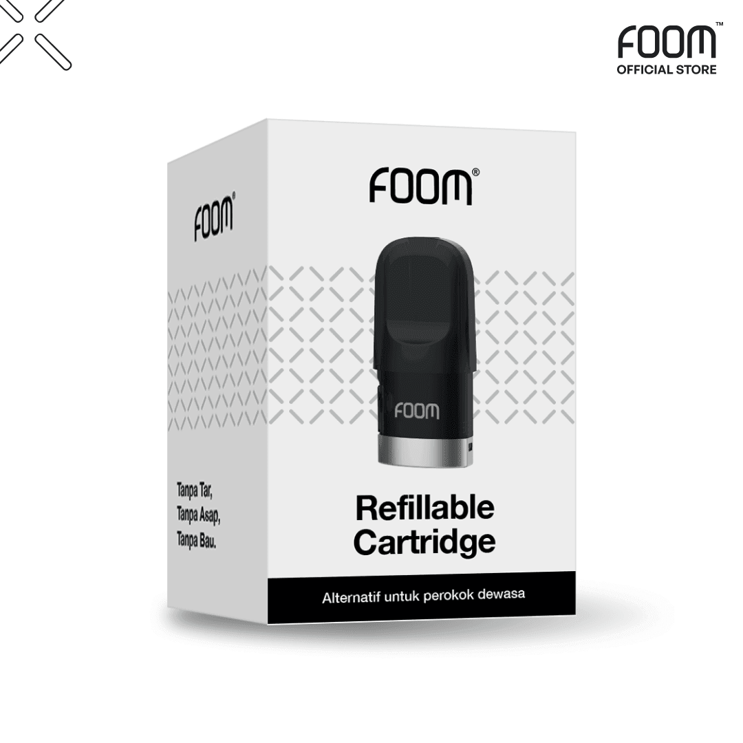 Paket Bulanan FOOM Cartridge + Liquid Fruity V2 Series | Liquid Vape Salt Nic Enak dan Pods Vape Terbaik - FOOM