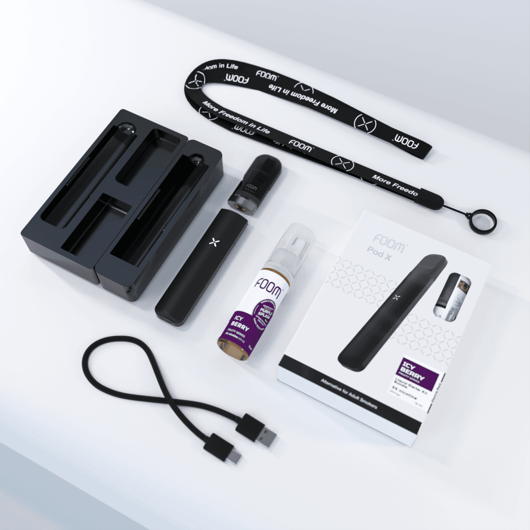 Pod X ABSOLUTE BLACK Bundling Icy Berry 15 ml | Liquid Vape Salt Nic Enak dan Pods Vape Terbaik - FOOM