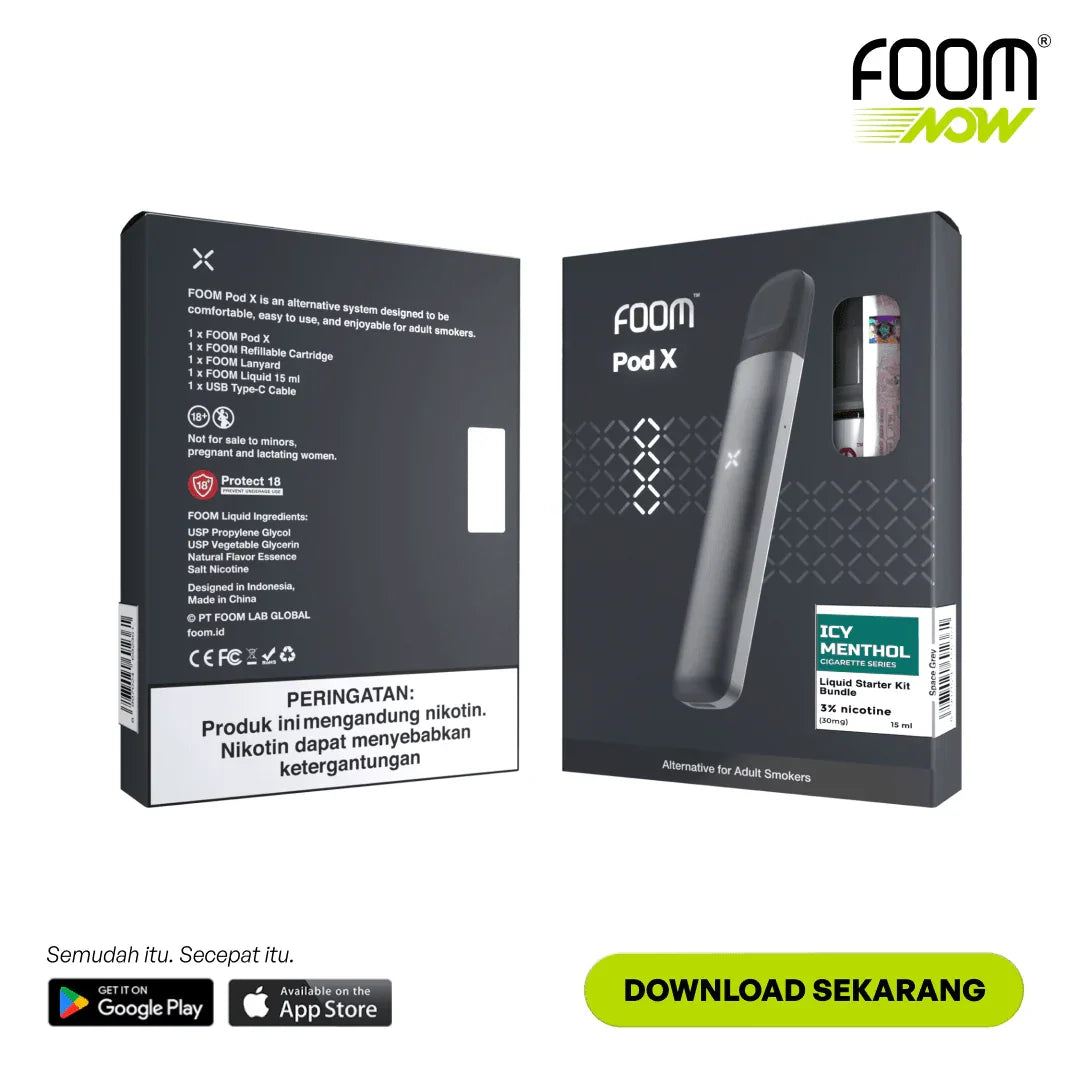Pod X Space Gray Bundling Icy Menthol 15 Ml | FOOM Lab Global Pod X Space Gray Bundling Icy Menthol 15 Ml | FOOM Lab Global