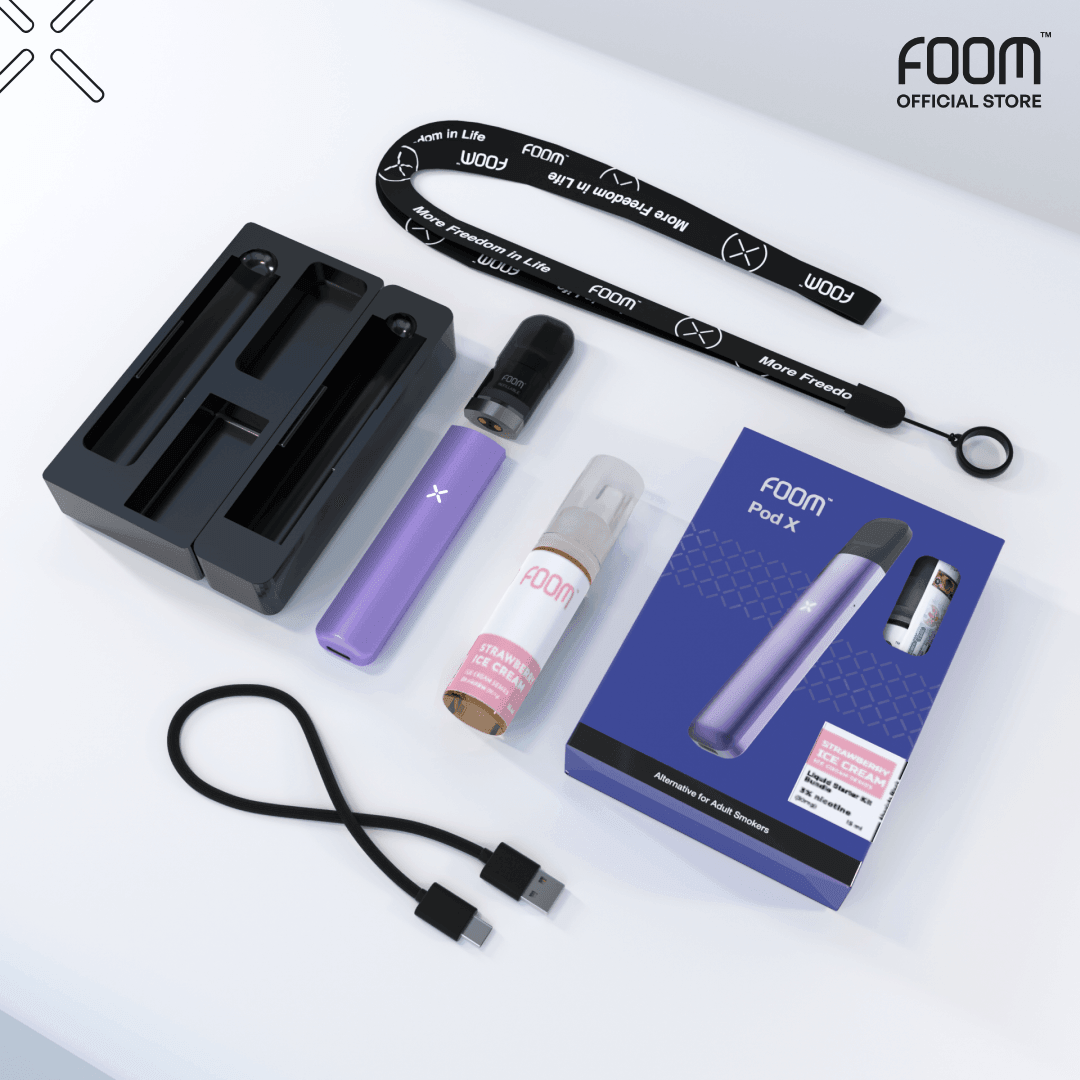 Pod X WILD PURPLE Bundling Strawberry Ice Cream 15 ml | Liquid Vape Salt Nic Enak dan Pods Vape Terbaik - FOOM