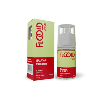 FOOM Guava Cherry Zodiac Series – e-liquid saltnic 30ML dengan rasa jambu dan ceri, perpaduan manis dan segar untuk pengalaman vaping maksimal