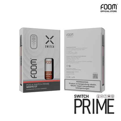 FOOM Liquid Vape Salt Nic Enak dan Pod Vape Terbaik | FOOMXSWITCHPRIME-WhiteGT-3_0cca9aeb-8719-4db0-b81c-b55a67e3ae24