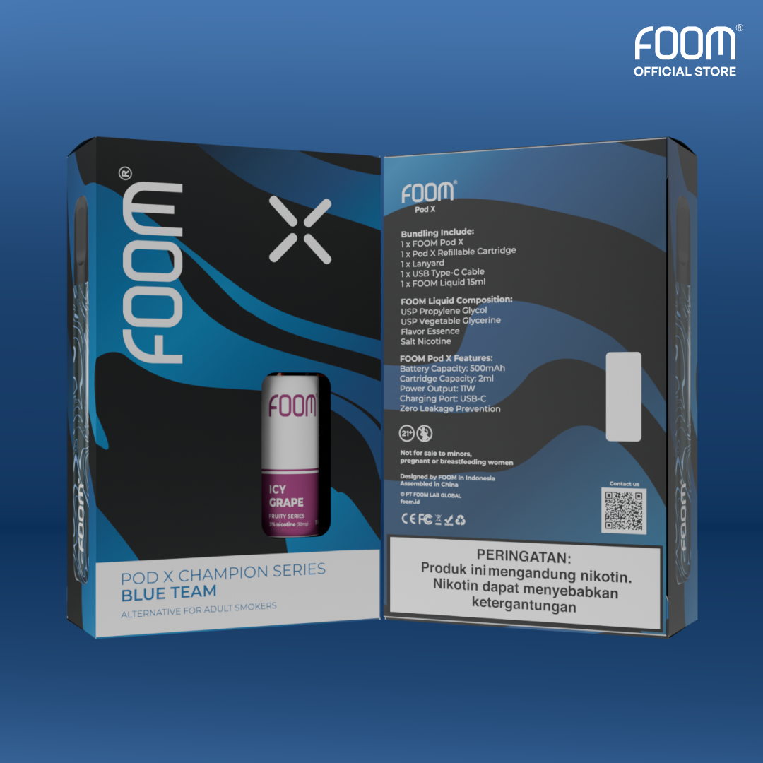 [NEW] FOOM Pod X Champion Series Blue Team - Bundling Liq 15 ml