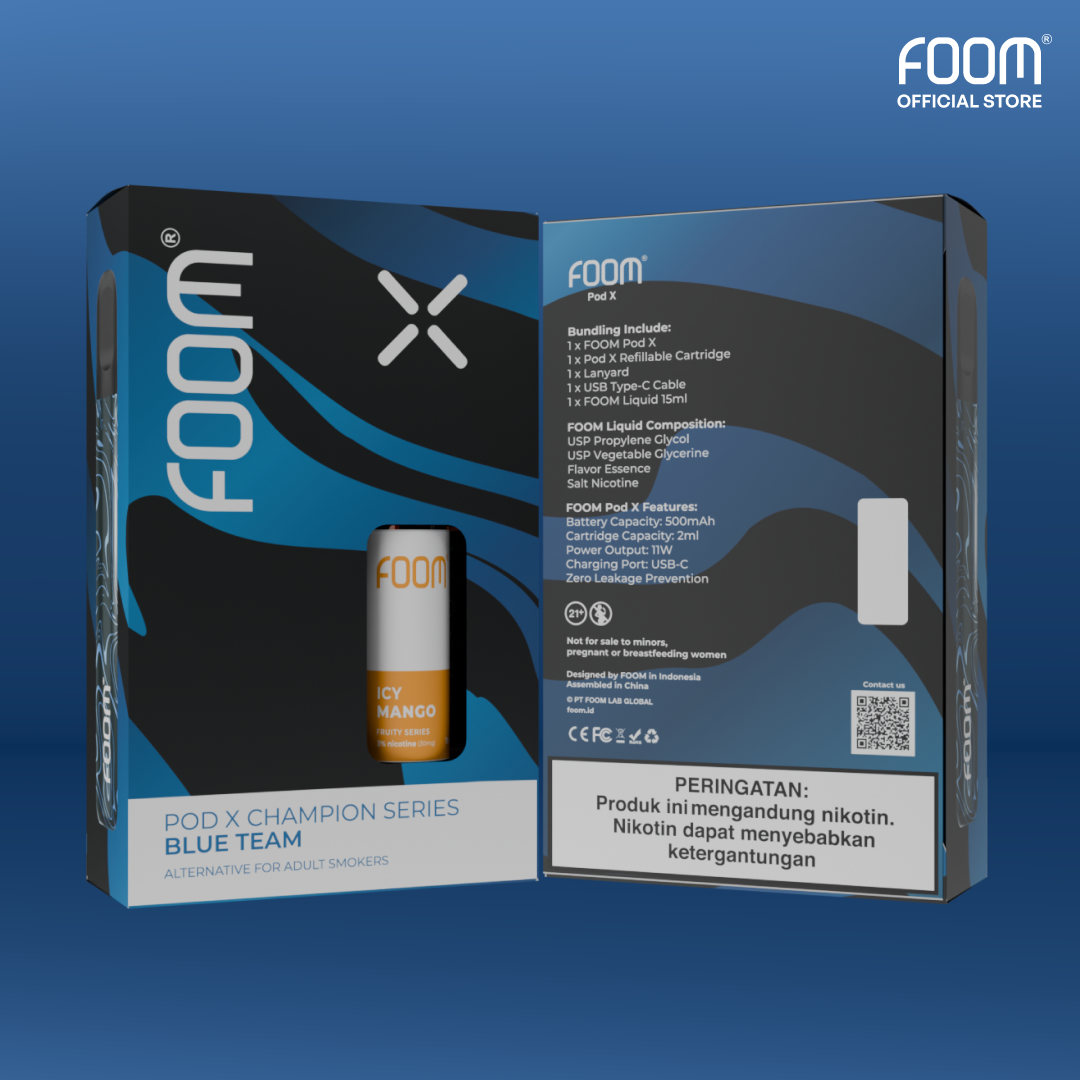 [NEW] FOOM Pod X Champion Series Blue Team - Bundling Liq 15 ml