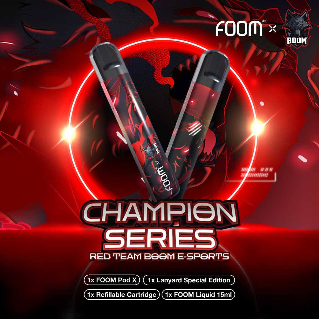 [PRE ORDER] FOOM Pod X Champion Series BOOM Red Team - Bundling Liq 15 ml