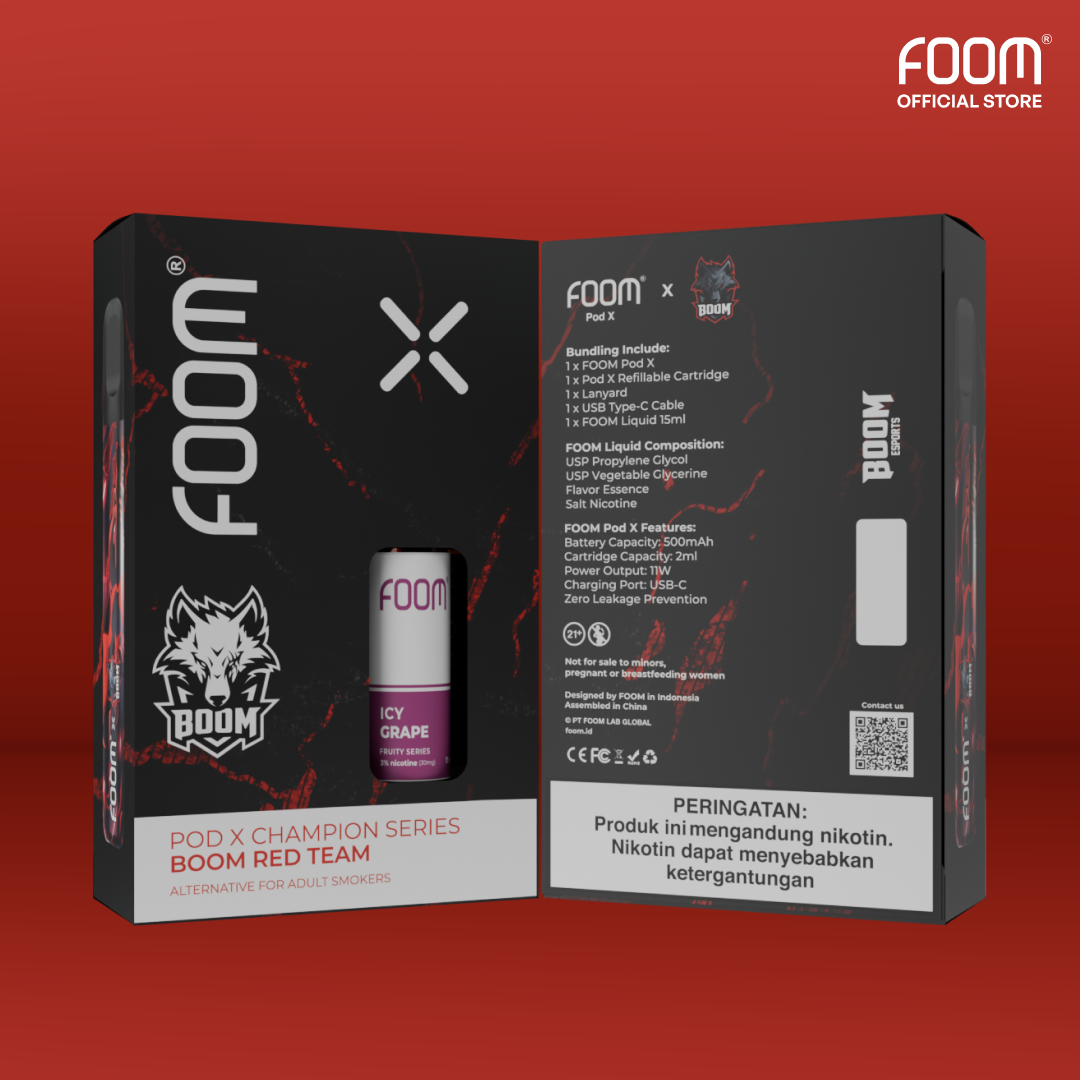 [PRE ORDER] FOOM Pod X Champion Series BOOM Red Team - Bundling Liq 15 ml