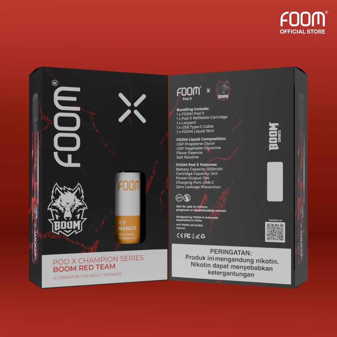 [PRE ORDER] FOOM Pod X Champion Series BOOM Red Team - Bundling Liq 15 ml