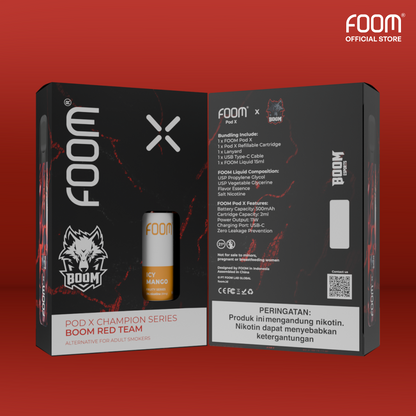 [PRE ORDER] FOOM Pod X Champion Series BOOM Red Team - Bundling Liq 15 ml
