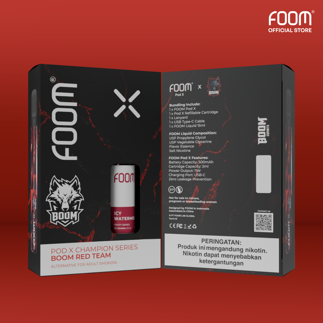 [PRE ORDER] FOOM Pod X Champion Series BOOM Red Team - Bundling Liq 15 ml