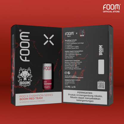 [PRE ORDER] FOOM Pod X Champion Series BOOM Red Team - Bundling Liq 15 ml