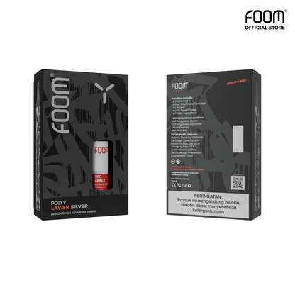 [HOT] Pod Y Chrome Silver FOOM x Never Too Lavish - Bundling Red Apple 15 ml (Special Edition)