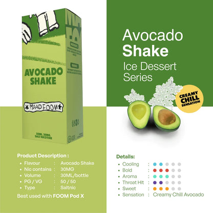 Avocado Shake - MAADFOOM ICE DESSERT SERIES by FOOM X MAADTWINS | Liquid Vape Salt Nic Enak dan Pods Vape Terbaik - FOOM