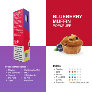 Blueberry Muffin - [3 MG] Liquid Freebase POP & PUFF 60 mL | Liquid Vape Terenak dan Pods Vape Terbaik | FOOM