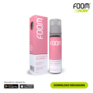 FOOM BEVERAGE SERIES - Strawberry Ice Cream [Freebase] | Liquid Vape Terenak dan Pods Vape Terbaik | FOOM