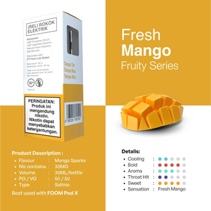 FRESH MANGO - [Fruity Series V1] | Liquid Vape Terenak dan Pods Vape Terbaik | FOOM