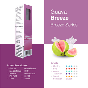 GUAVA - Flooid Breeze Series [Freebase] | Liquid Vape Terenak dan Pods Vape Terbaik | FOOM