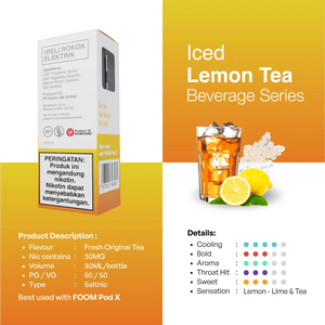 ICED LEMON TEA -[Tea Series] | Liquid Vape Terenak dan Pods Vape Terbaik | FOOM