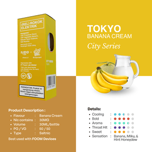 Liquid BANANA CREAM - [City Series Flooid] | Liquid Vape Salt Nic Enak dan Pods Vape Terbaik - FOOM