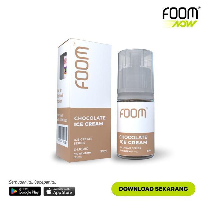 Liquid CHOCOLATE ICE CREAM - [Ice Cream Series] | Liquid Vape Salt Nic Enak dan Pods Vape Terbaik - FOOM