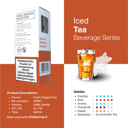Liquid ICED TEA - [Beverage Series] | Liquid Vape Salt Nic Enak dan Pods Vape Terbaik - FOOM