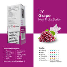 Load gambar ke Gallery Liquid ICY GRAPE - [Icy Fruity Series] | Liquid Vape Salt Nic Enak dan Pods Vape Terbaik - FOOM