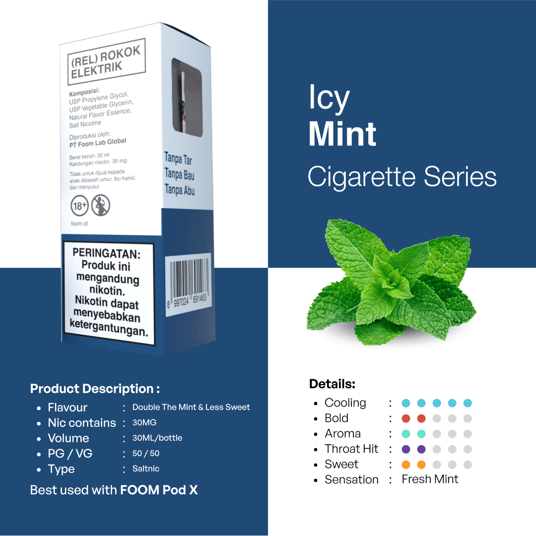 Liquid ICY MINT - [Cig Series] | Liquid Vape Salt Nic Enak dan Pods Vape Terbaik - FOOM