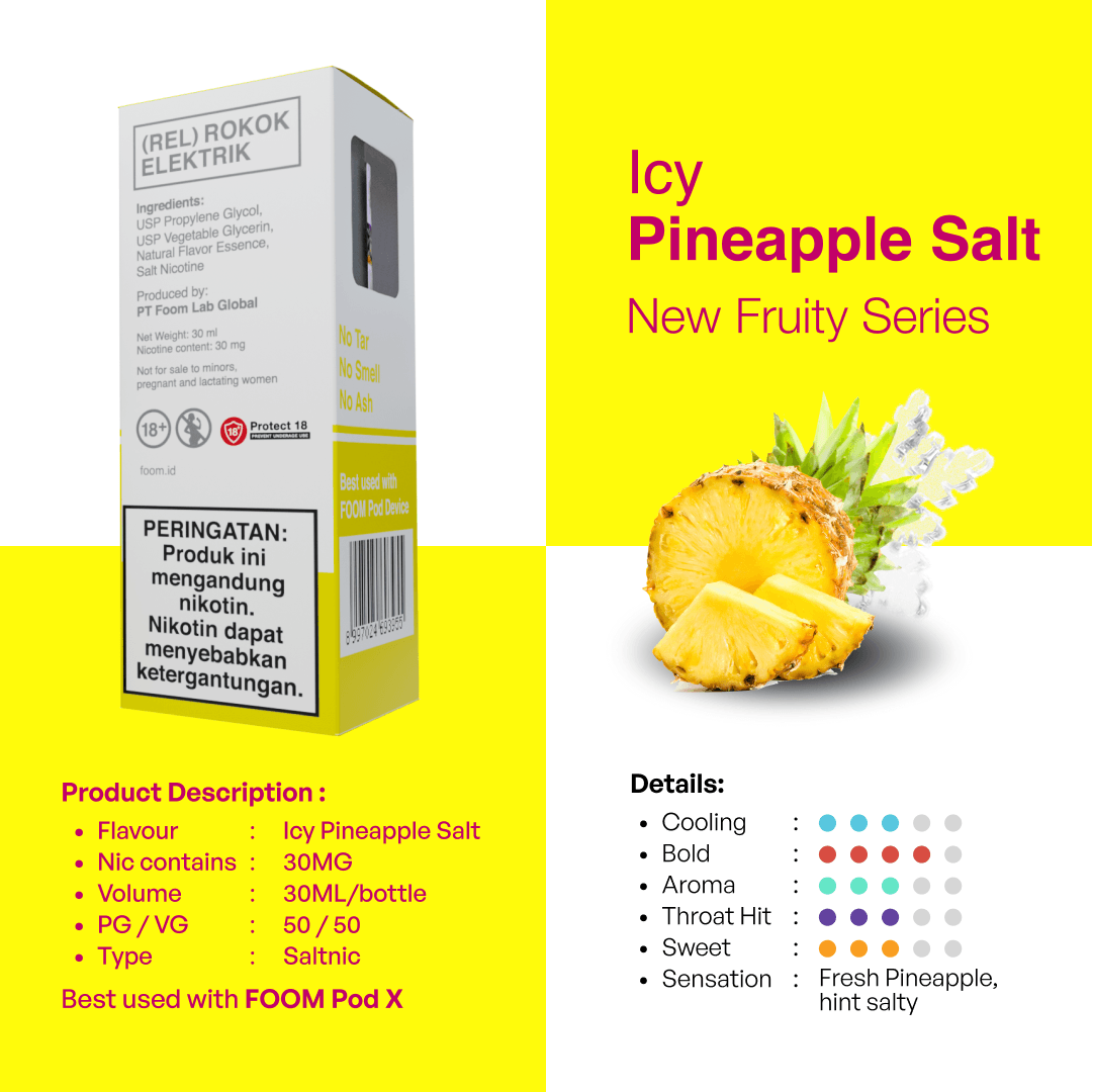 Liquid vape rasa nanas Icy Pineapple – Icy Fruity Series FOOM