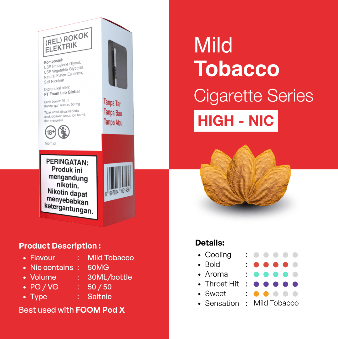 Liquid MILD TOBACCO - [Cig Series] New Packaging | Liquid Vape Salt Nic Enak dan Pods Vape Terbaik - FOOM