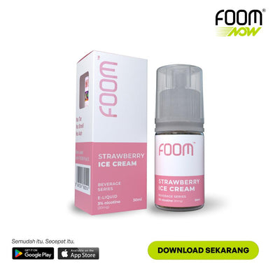 Liquid STRAWBERRY ICE CREAM - [Ice Cream Series] | Liquid Vape Terenak dan Pods Vape Terbaik | FOOM