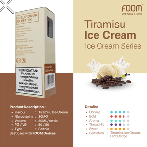 Liquid TIRAMISU ICE CREAM - [Ice Cream Series Flooid] | Liquid Vape Terenak dan Pods Vape Terbaik | FOOM