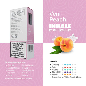 [NEW] VENI PEACH - WG Inhale Exhale Series | Liquid Vape Salt Nic Enak dan Pods Vape Terbaik - FOOM