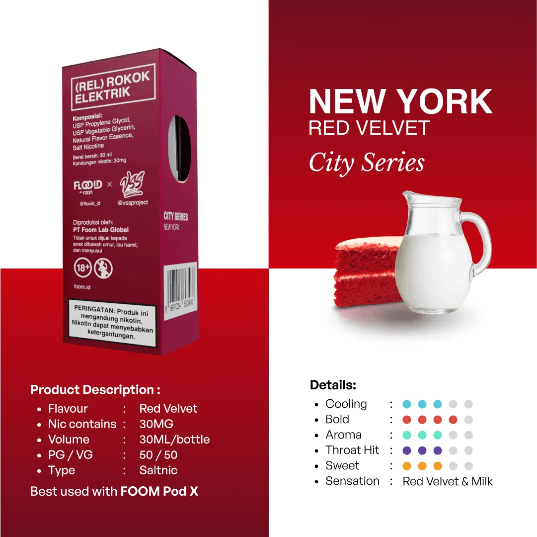 NEW YORK - LIQUID FLOOID VSS CITY SERIES | Liquid Vape Salt Nic Enak dan Pods Vape Terbaik - FOOM