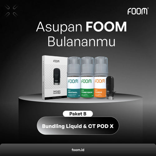 Paket Bulanan Cartridge Pod X + Liquid | Liquid Vape Terenak dan Pods Vape Terbaik | FOOM