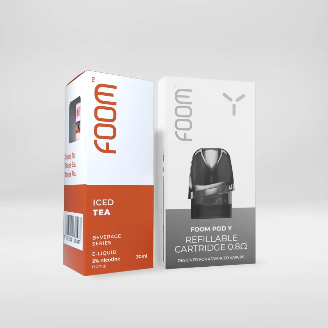 Paket Bulanan Cartridge Pod Y + Liquid | Liquid Vape Salt Nic Enak dan Pods Vape Terbaik - FOOM