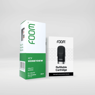 Paket Bulanan FOOM Cartridge + Liquid Fruity V2 Series | Liquid Vape Terenak dan Pods Vape Terbaik | FOOM