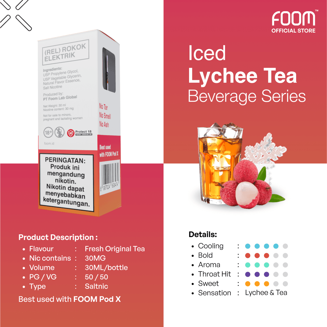 Paket Bulanan FOOM Cartridge + Liquid Tea Series | Liquid Vape Salt Nic Enak dan Pods Vape Terbaik - FOOM
