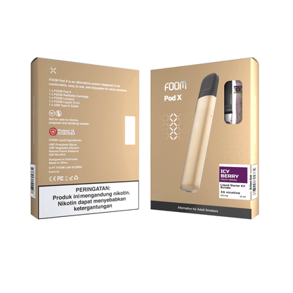 Pod X BRILLIANT GOLD Bundling Icy Berry 15 ml | Liquid Vape Salt Nic Enak dan Pods Vape Terbaik - FOOM