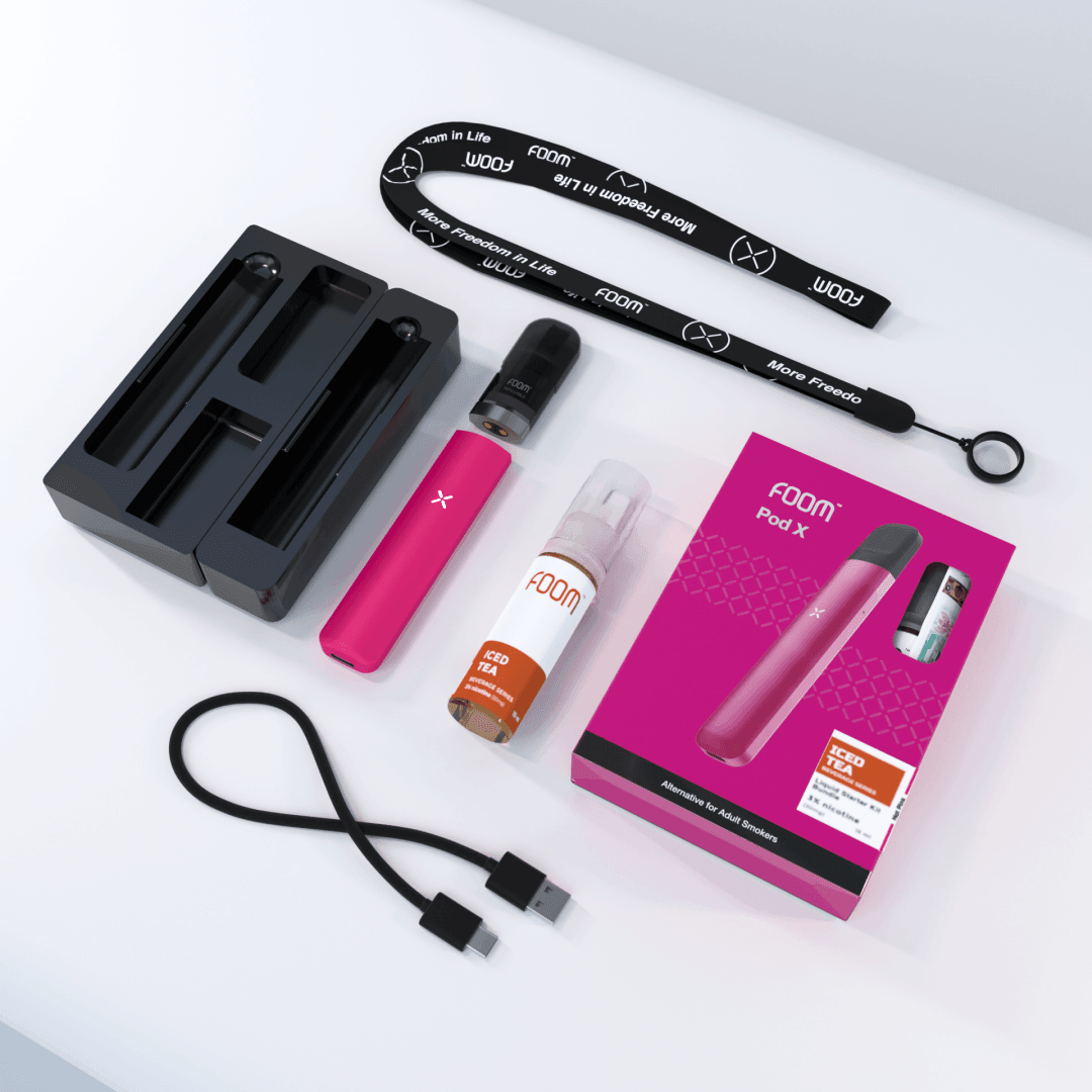 Pod X HOT PINK Bundling Iced Tea 15 ml | Liquid Vape Salt Nic Enak dan Pods Vape Terbaik - FOOM