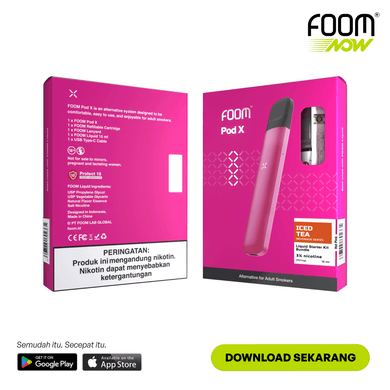 Pod X HOT PINK Bundling Iced Tea 15 ml | Liquid Vape Terenak dan Pods Vape Terbaik | FOOM