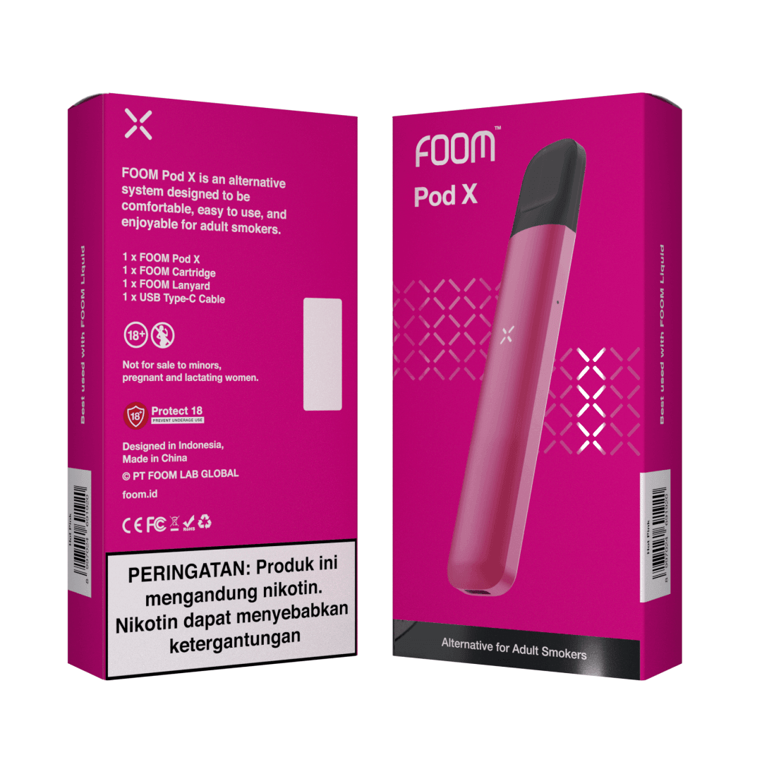 Pod X - HOT PINK | Liquid Vape Salt Nic Enak dan Pods Vape Terbaik - FOOM