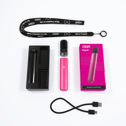 Pod X - HOT PINK | Liquid Vape Salt Nic Enak dan Pods Vape Terbaik - FOOM