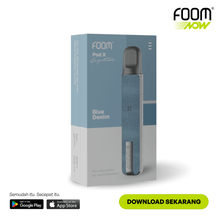 Pod X Signature - BLUE DENIM | Liquid Vape Salt Nic Enak dan Pods Vape Terbaik - FOOM