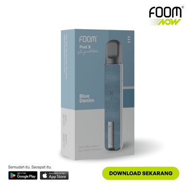 Pod X Signature - BLUE DENIM | Liquid Vape Terenak dan Pods Vape Terbaik | FOOM